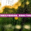 (不服来打我英文)不服来挑战我，英语表达下的挑战与应对