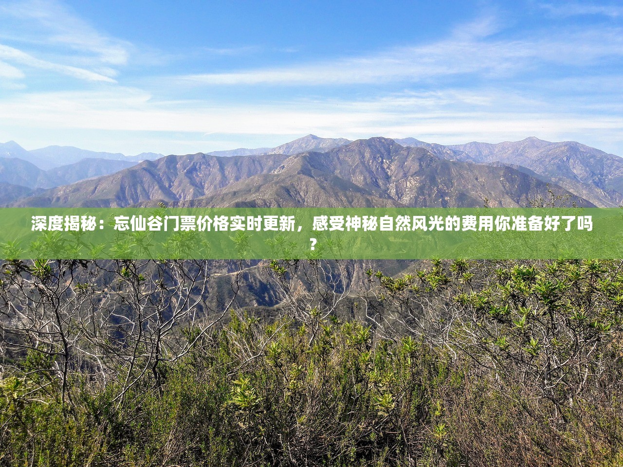 深度揭秘：忘仙谷门票价格实时更新，感受神秘自然风光的费用你准备好了吗？