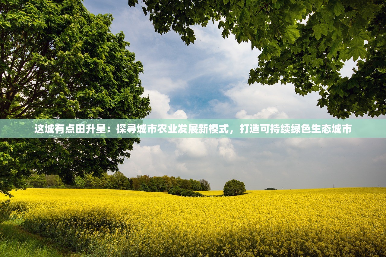 这城有点田升星：探寻城市农业发展新模式，打造可持续绿色生态城市
