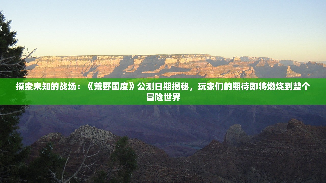探索未知的战场：《荒野国度》公测日期揭秘，玩家们的期待即将燃烧到整个冒险世界