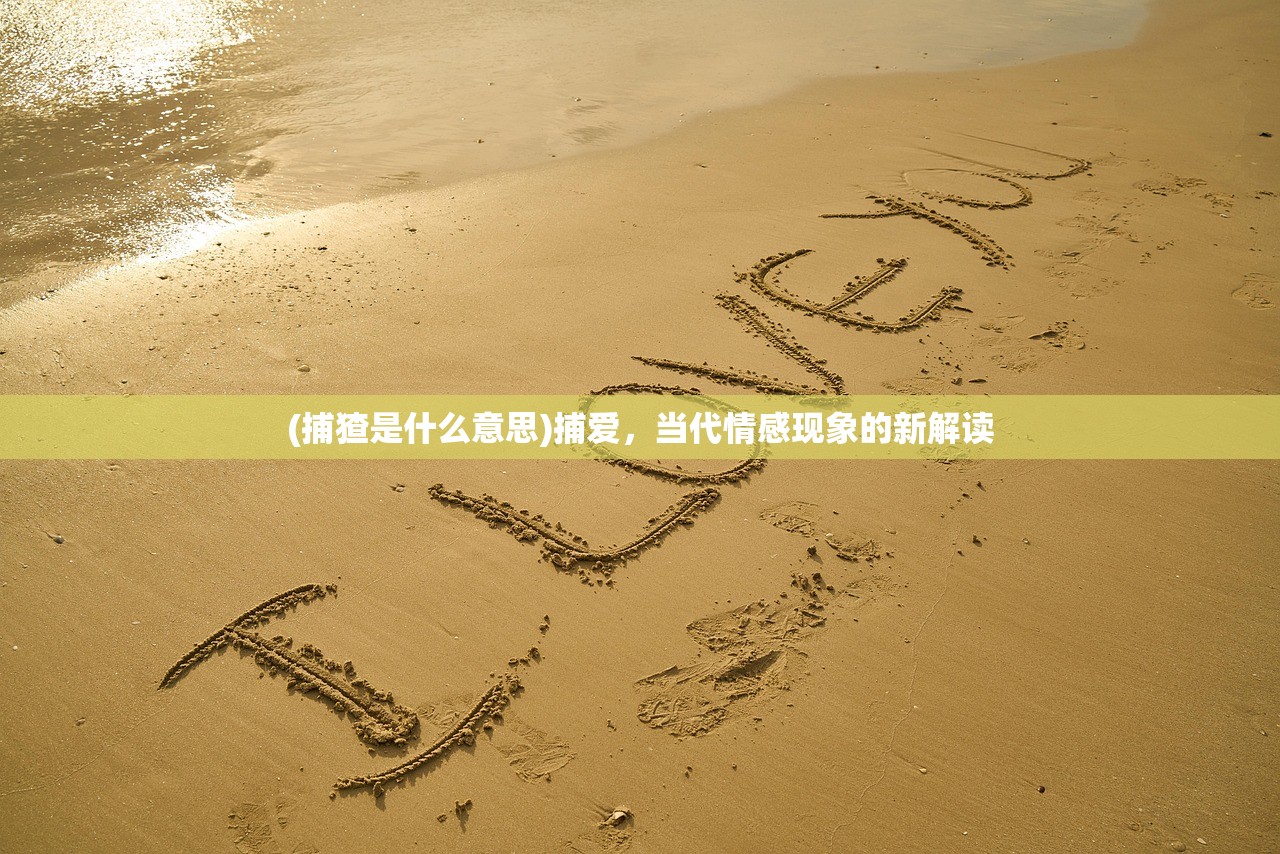 (捕猹是什么意思)捕爱，当代情感现象的新解读