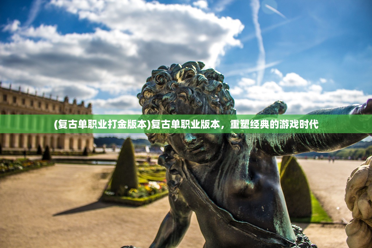 (复古单职业打金版本)复古单职业版本，重塑经典的游戏时代