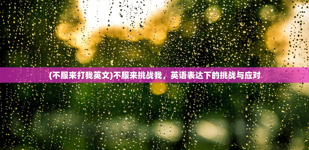 (不服来打我英文)不服来挑战我，英语表达下的挑战与应对
