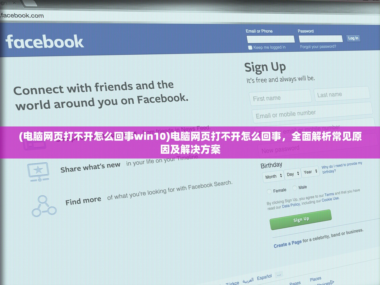 (电脑网页打不开怎么回事win10)电脑网页打不开怎么回事，全面解析常见原因及解决方案